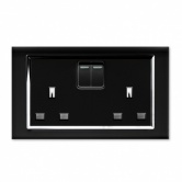 RTS2000 13A DP Double Plug Socket with Switch CT Black